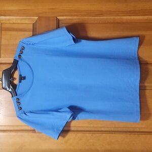 Ann Taylor Blue Button Shoulder Top, Women's Size Medium, EUC